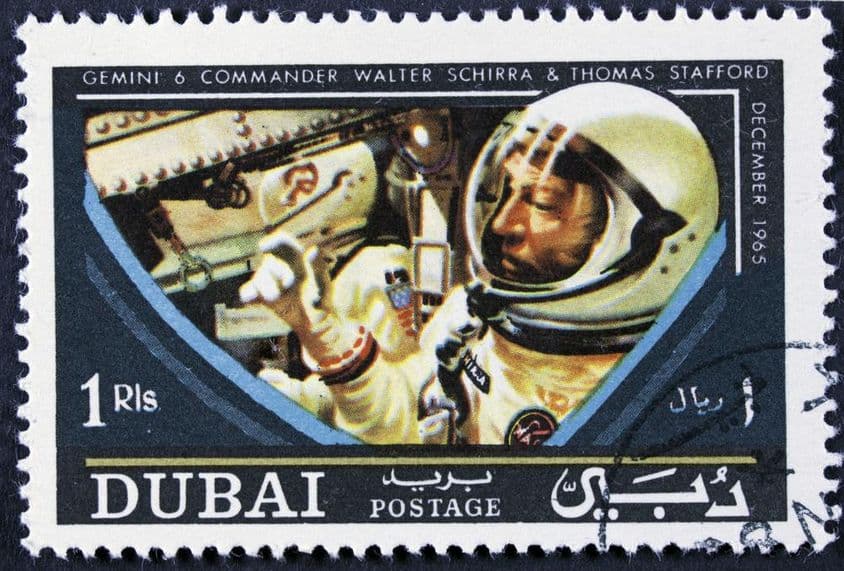 Dubai-Stempel mit einem Astronauten.