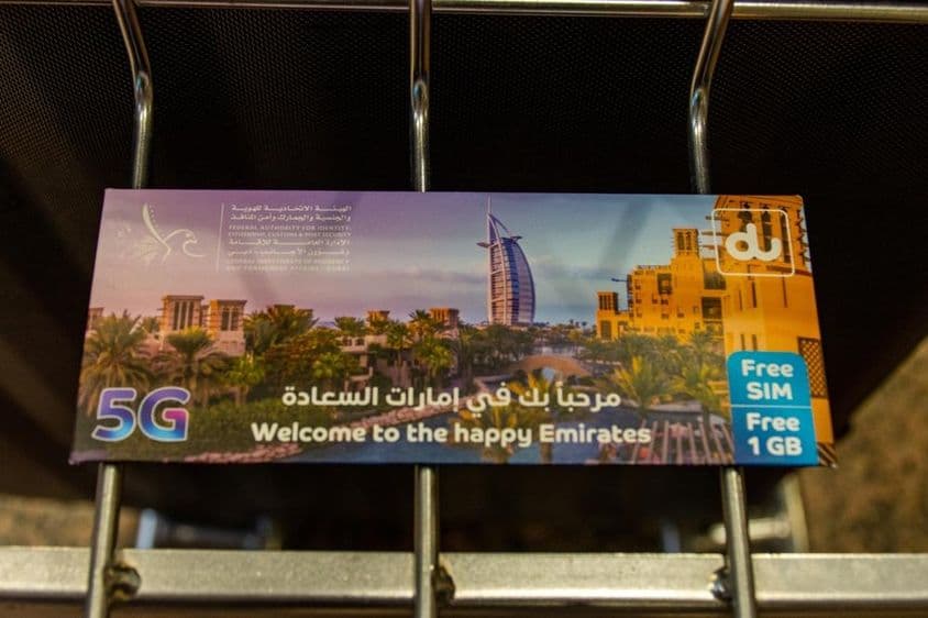 Ältere du-Mobilkarte für Touristen, zeigt noch 1GB Daten.