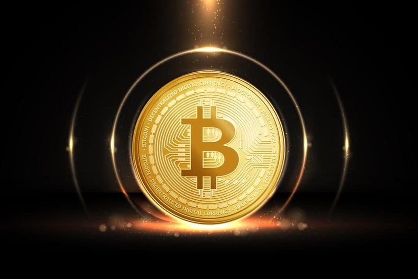 Bitcoin Münze.