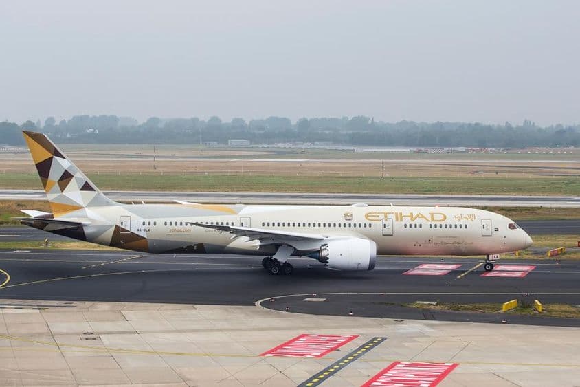 Etihad Airways Boeing 787 Flugzeug.