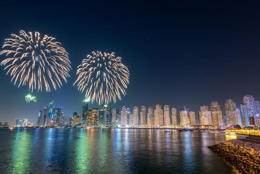 VAE-Feuerwerk an Silvester.