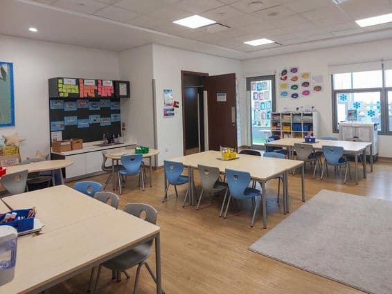 Leeres Klassenzimmer.