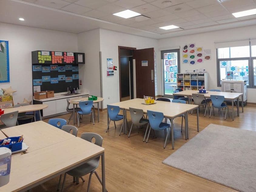 Leeres Klassenzimmer.