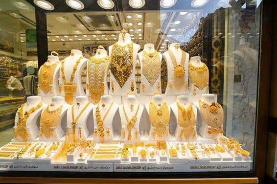 Dubai Goldshop-Auslage.