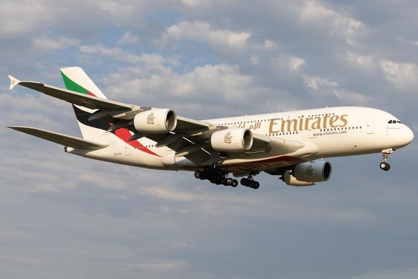 Emirates Airbus A380-861 Flugzeug.