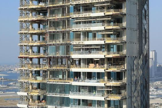 Hochhausbau in der Stadt Dubai.