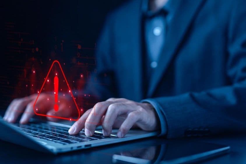 Cyberangriff-Warnsymbol.