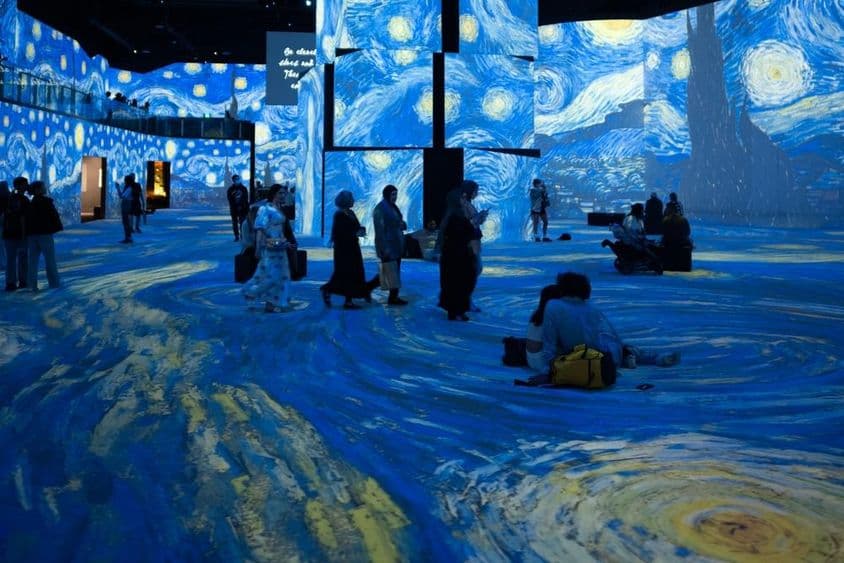Die beeindruckende künstlerische Projektion in der Van Gogh-Ausstellung.