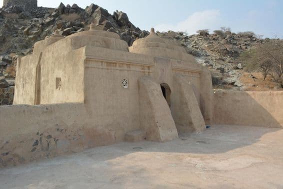 Die Al Bidya Moschee in Fujairah, Vereinigte Arabische Emirate.