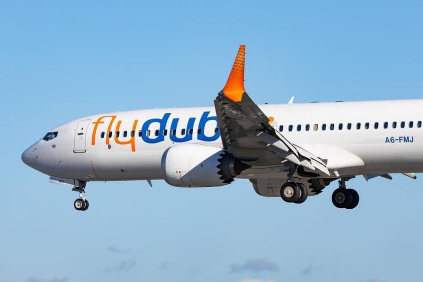 FlyDubai-Airline Boeing 737-8max Flugzeug.