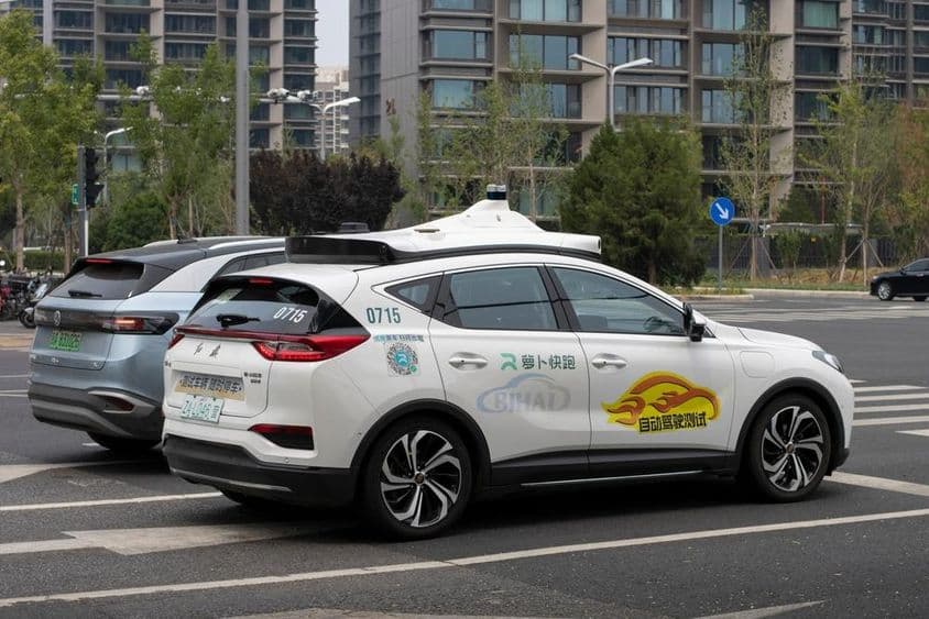 Das selbstfahrende Robotaxi des chinesischen Technologieriesen Baidu.