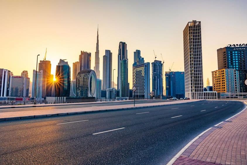 Blick auf Dubais Wolkenkratzer.