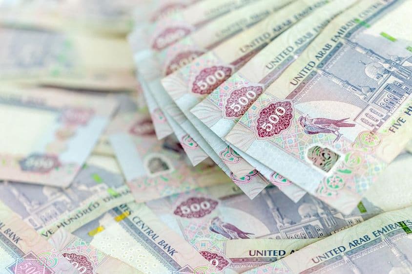 Vereinigte Arabische Emirate Dirham, fünfhundert Banknoten.