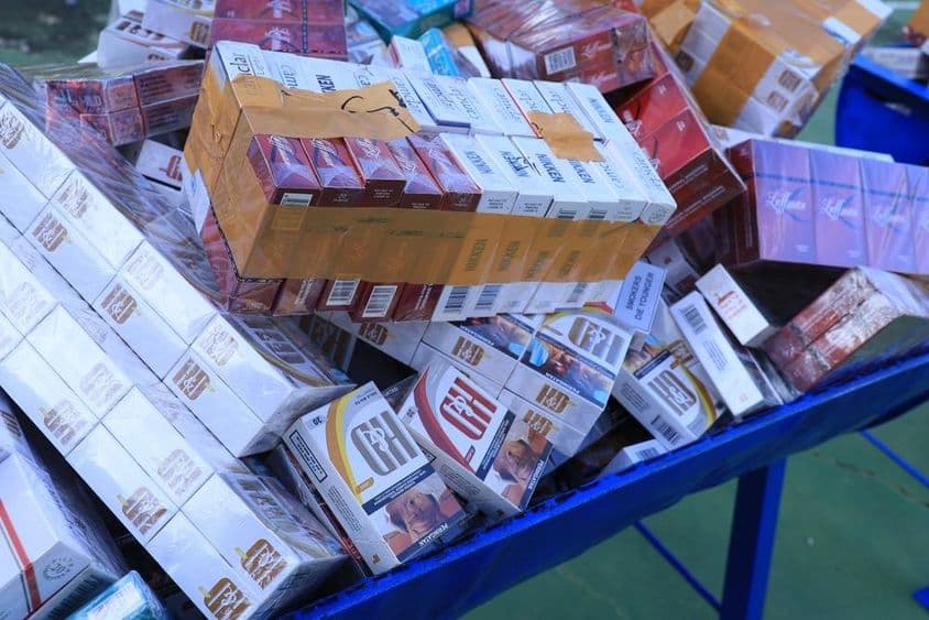 Illegale Zigaretten beschlagnahmt.