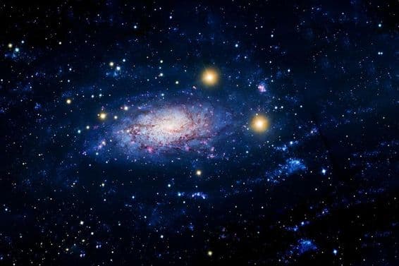 Blaue Galaxie am Himmel.