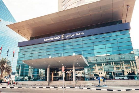 Das Emirates NBD-Gebäude in Dubai.