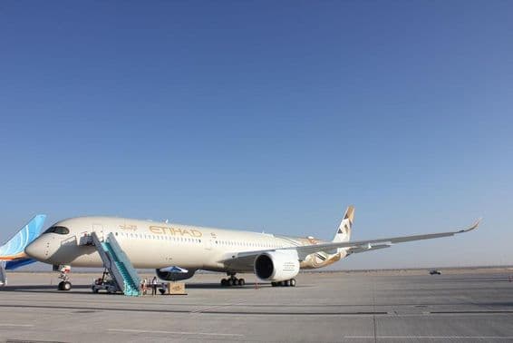 Etihad Airways' neuer Airbus A350-1000 Passagierflugzeug.