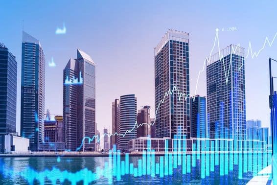 Wolkenkratzer im Geschäftsviertel von Dubai.