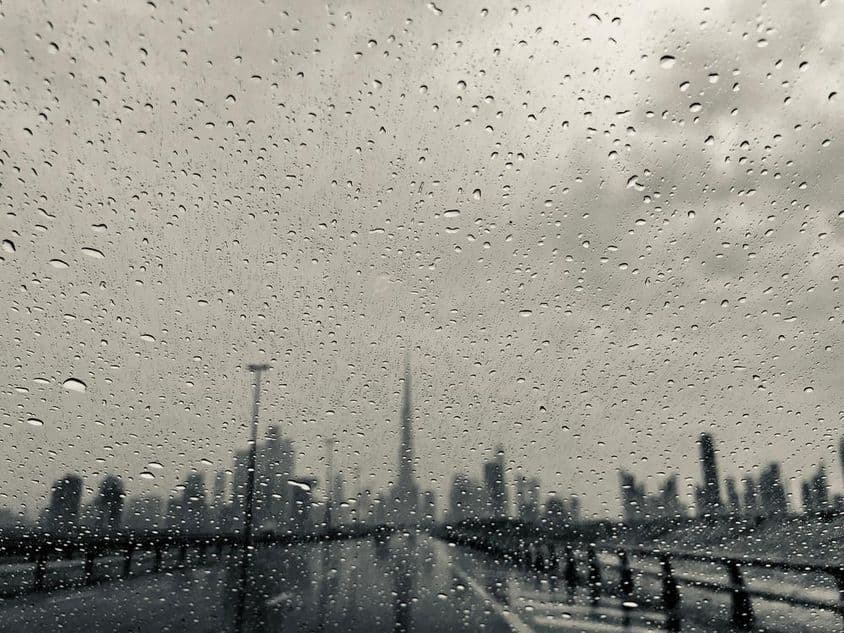 Regen in Dubai, Vereinigte Arabische Emirate.
