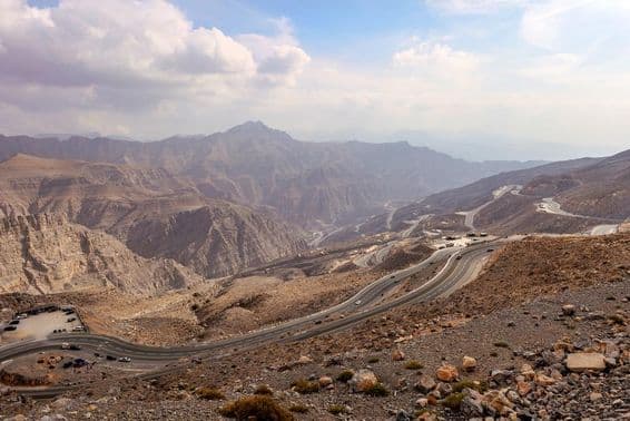 Jebel Jais, malerische Berglandschaft in Ras Al Khaimah.