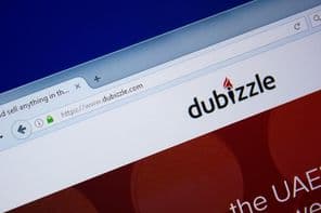 Die Startseite der Dubizzle-Website auf einem PC-Display, URL - Dubizzle.com.