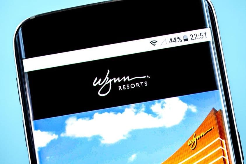 Wynn Resorts-Logo auf einem Smartphone-Bildschirm angezeigt.