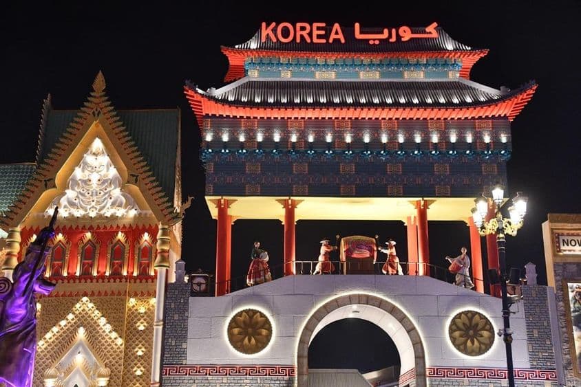 Koreanischer Pavillon im Global Village, Dubai, Vereinigte Arabische Emirate.