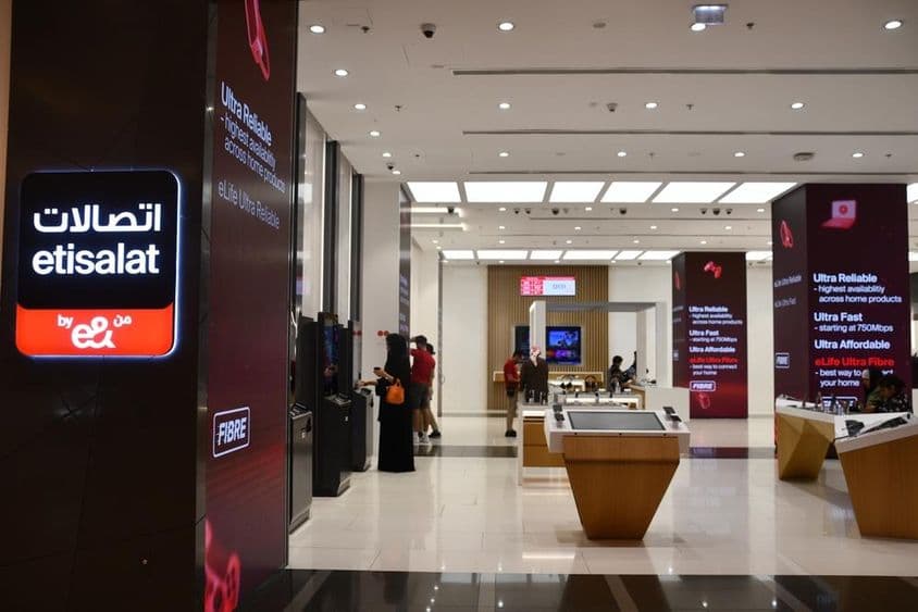 Etisalat, Yas Mall, Yas Insel, Abu Dhabi, Vereinigte Arabische Emirate.