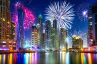 Neujahrsfeuerwerk in Dubai, Vereinigte Arabische Emirate.