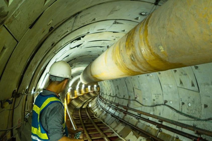 Unterirdische Tunnelinfrastruktur.