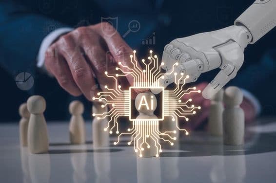 Technologie der künstlichen Intelligenz in Geschäftsanwendungen.