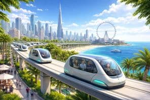 Glydways-Kapseln am Strand von Dubai.