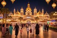 Ramadan Abendstimmung für Familien im Global Village in Dubai.