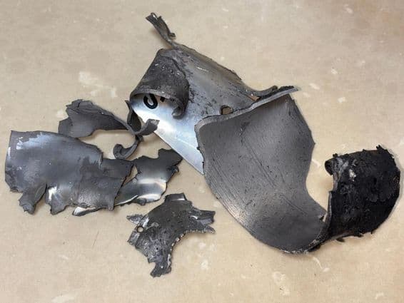 Teile von Raketentrümmern