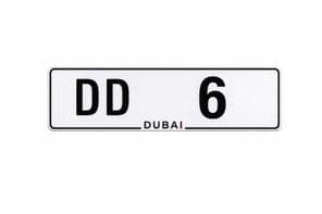 Dubai dd 6 Nummernschild
