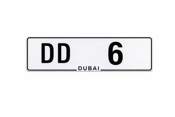 Dubai dd 6 Nummernschild
