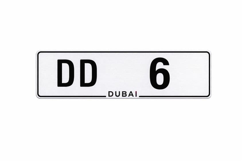 Dubai dd 6 Nummernschild