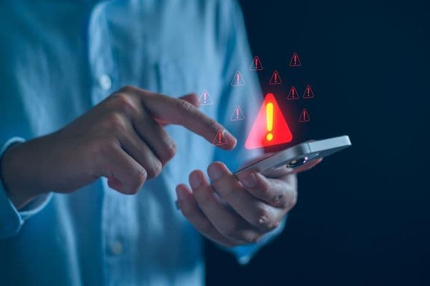 Notfallwarnung auf einem Telefon