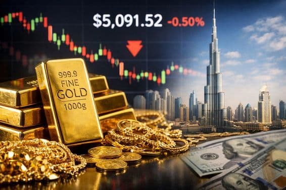 Goldpreisrückgang in Dubai-Marktplatz