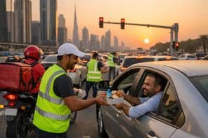 Ramadan-Iftar-Verteilung auf Dubais Straßen