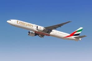 Emirates Boeing 777-300ER Flugzeug.