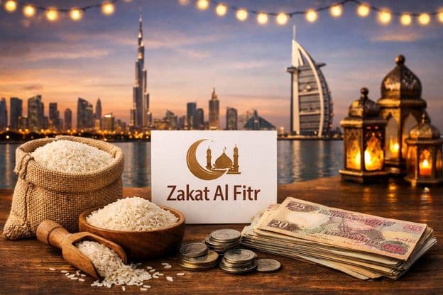 Ramadan-Spende unter den Lichtern von Dubai