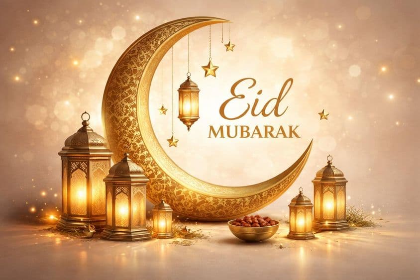 Goldene Halbmondlaterne Festlichkeit