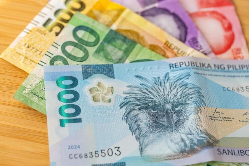 Philippinische Peso-Banknoten.