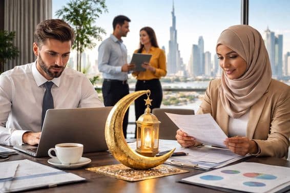 Feiertagsarbeit in einem Büro in Dubai