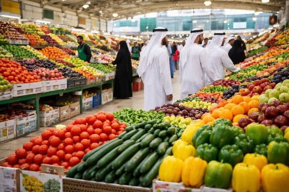 Frischer Markt in einer lebhaften Atmosphäre