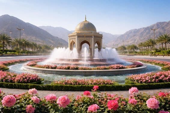 Ansicht des Rosenwasserbrunnens in Kalba