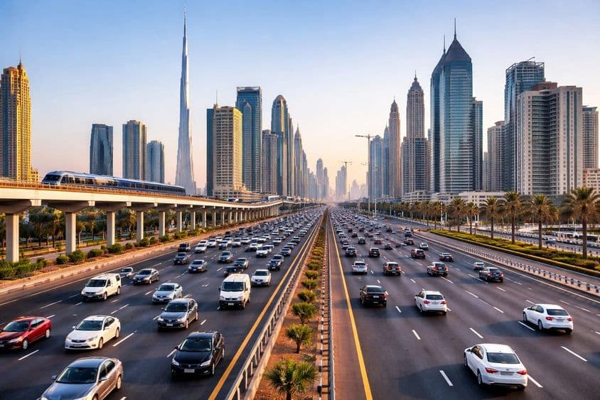 Dubai Verkehr moderne Zukunft