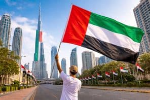 Nationale Einheit mit einer Flagge