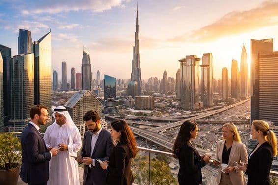Ansicht des Geschäftslebens in Dubai